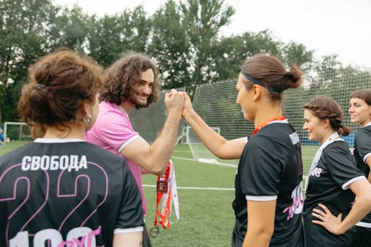 players celebrating after a goal